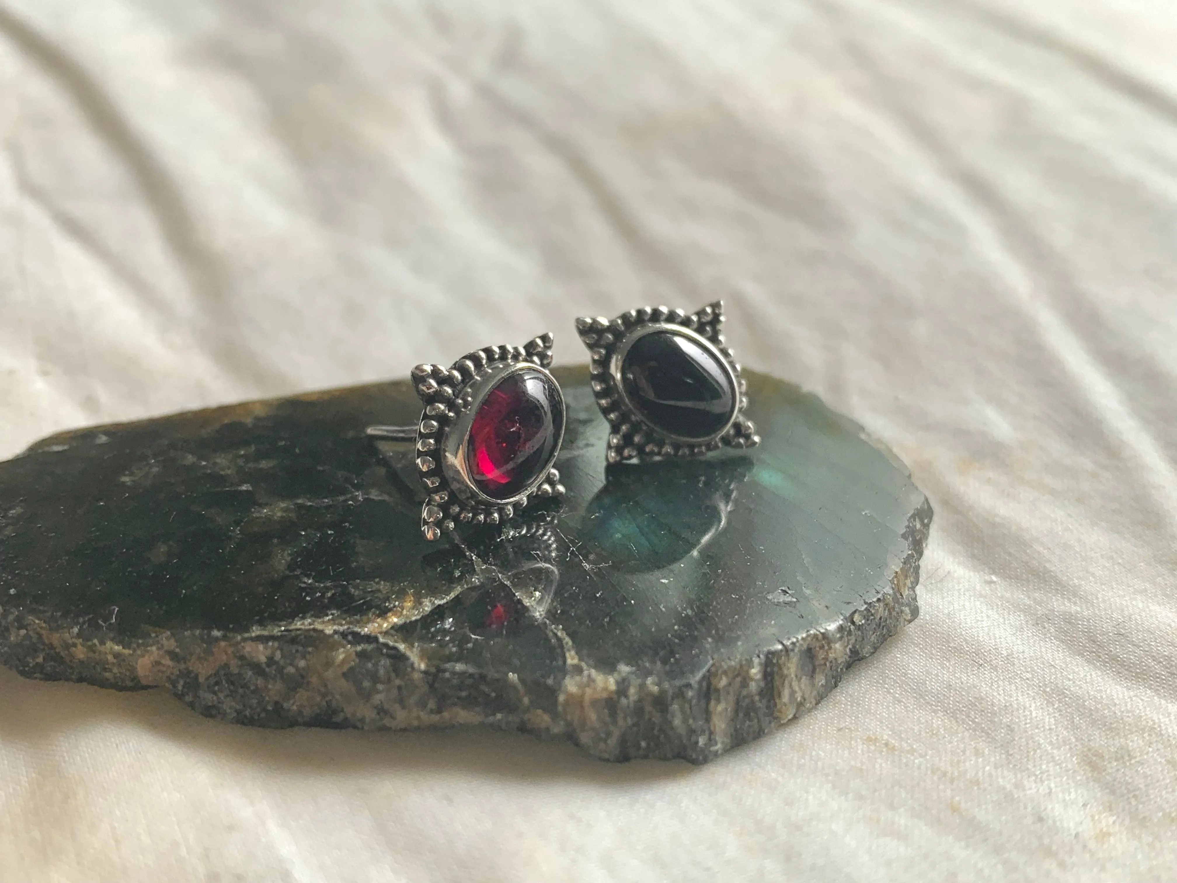 Garnet Stella Studs