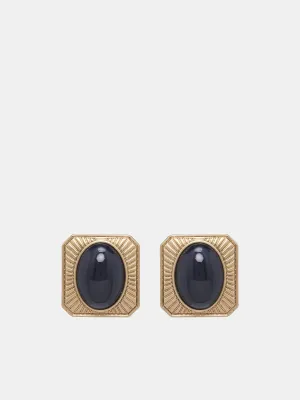Gemstone Stud Earrings (JW0001OT01-GOLD)
