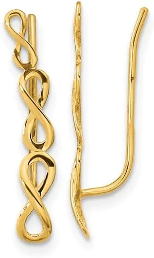 Generic Earrings-14k Gold Polished Infinity Ear Climber Earrings