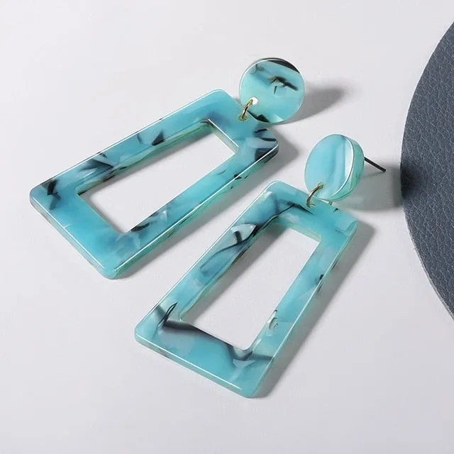 Geometric Acrylic Drop Earrings