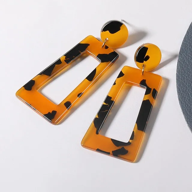 Geometric Acrylic Drop Earrings