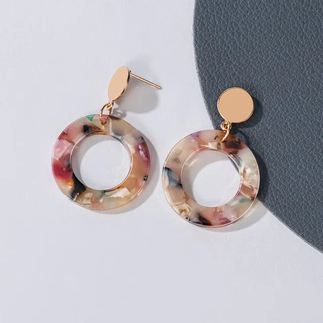 Geometric Acrylic Drop Earrings