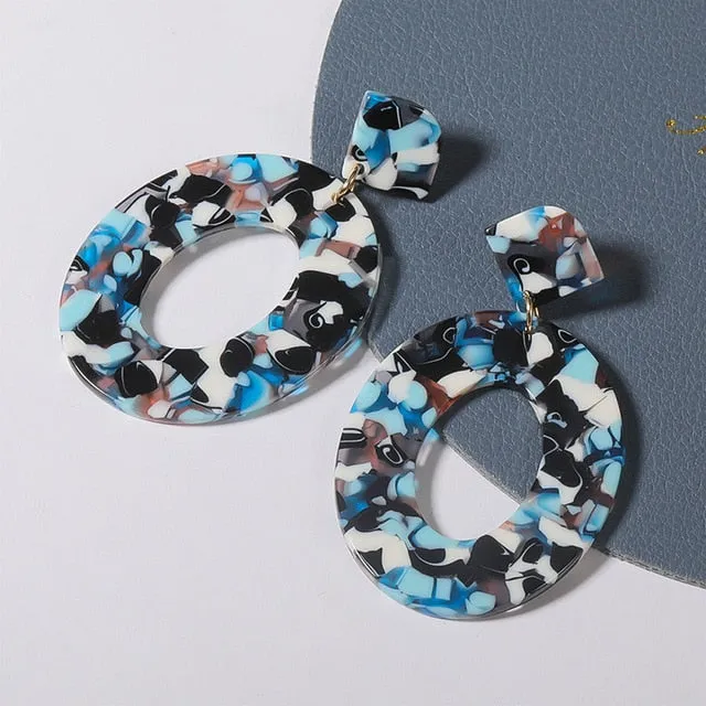 Geometric Acrylic Drop Earrings