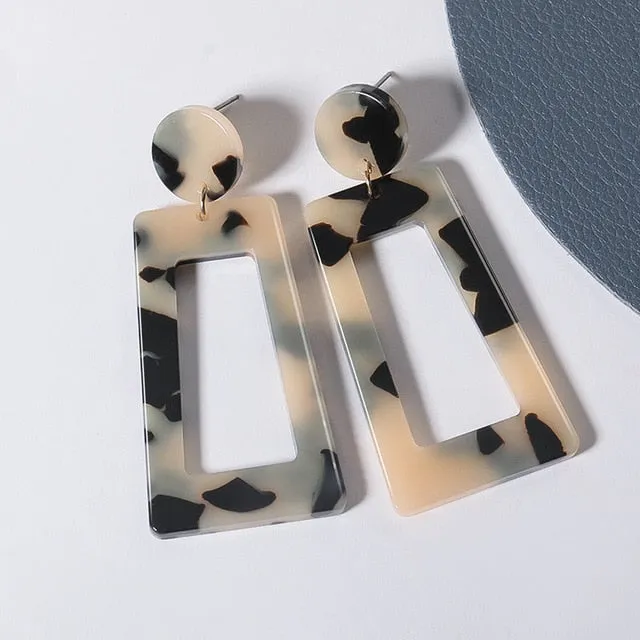 Geometric Acrylic Drop Earrings