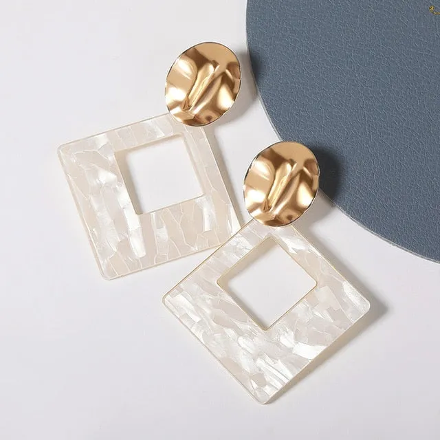 Geometric Acrylic Drop Earrings