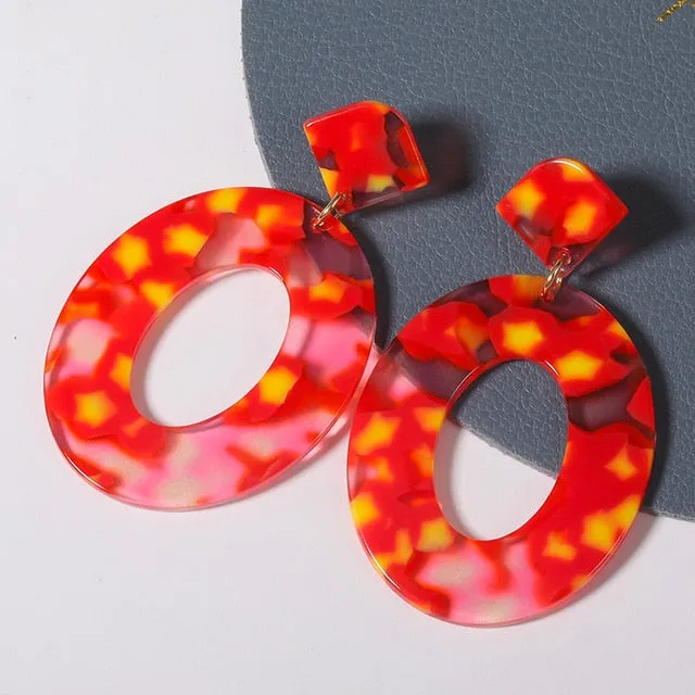 Geometric Acrylic Drop Earrings