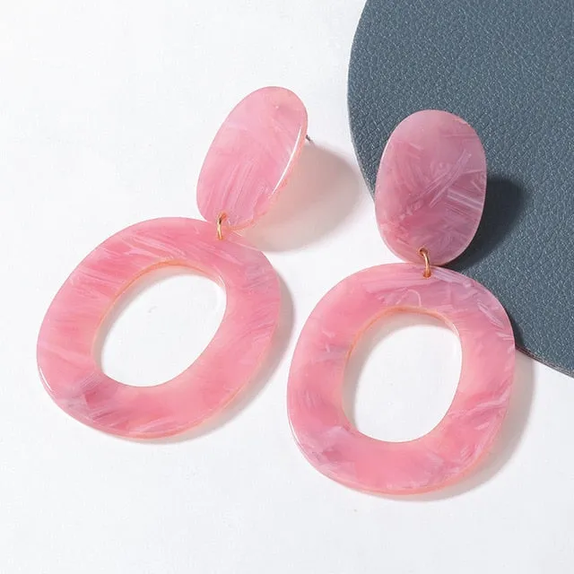Geometric Acrylic Drop Earrings