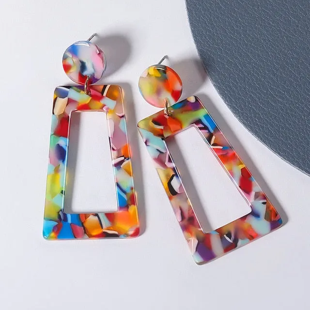 Geometric Acrylic Drop Earrings