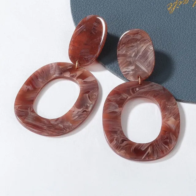 Geometric Acrylic Drop Earrings