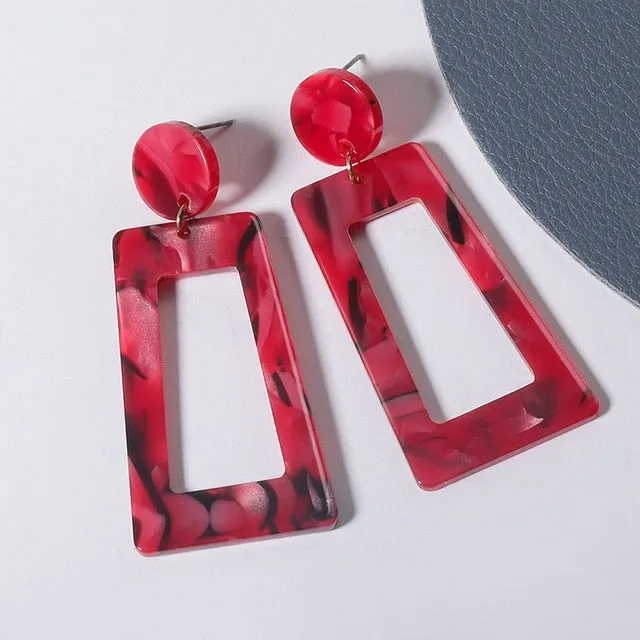 Geometric Acrylic Drop Earrings