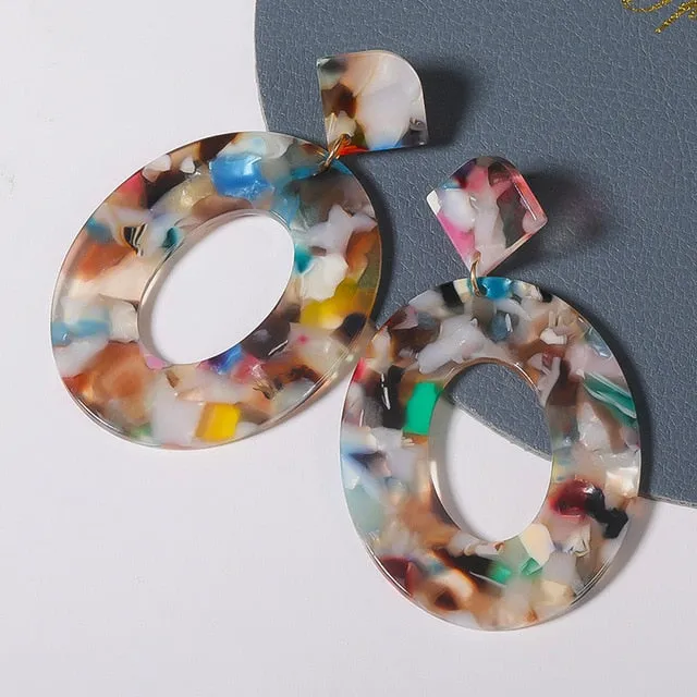 Geometric Acrylic Drop Earrings