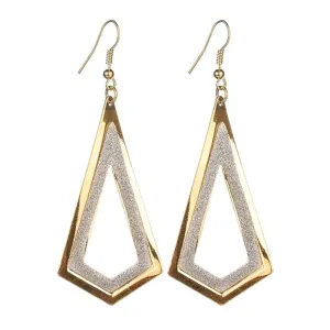 Geometric Drop Dangle Earrings for Women Fashion Big Dangling Vintage Disc, Triangle, Rhombic, Oval Statement Chandelier Earrings for Party Prom (Gold-Rhombic)