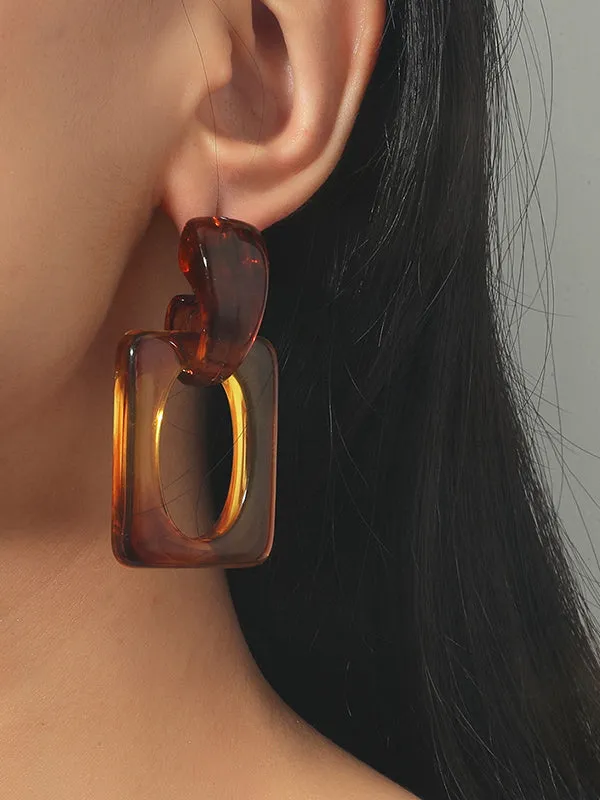 Geometric Hollow Transparent Earrings Accessories Drop Earrings