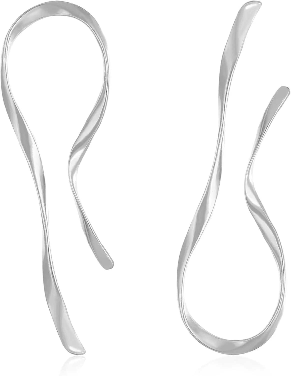 Geometric Irregular Linear Dangle Stud Earrings for Women Minimalist Asymmetrical Wavy Curve Retro Twisted Spiral Statement Earrings Jewelry