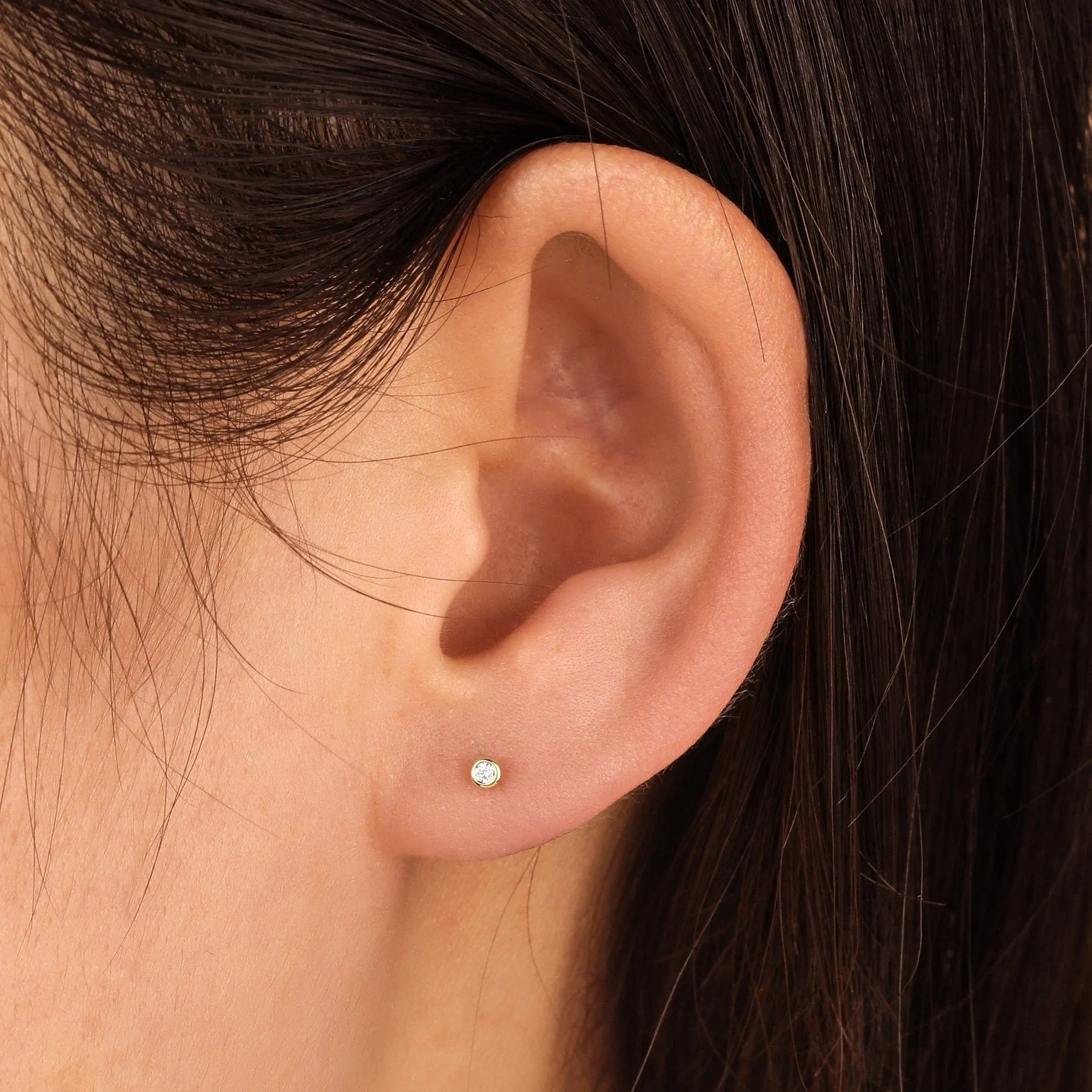 Geri Bezel Diamond Studs