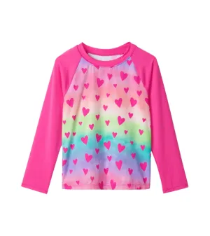 Girls Kaleidoscope Hearts Long Sleeve Rashguard