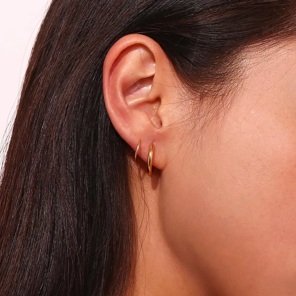 Gold Double Layered Spiral Dangle Hoop Earrings, Minimalist Pierced Statement Earrings, Geometric Accessories Jewelry Gifts for Women
