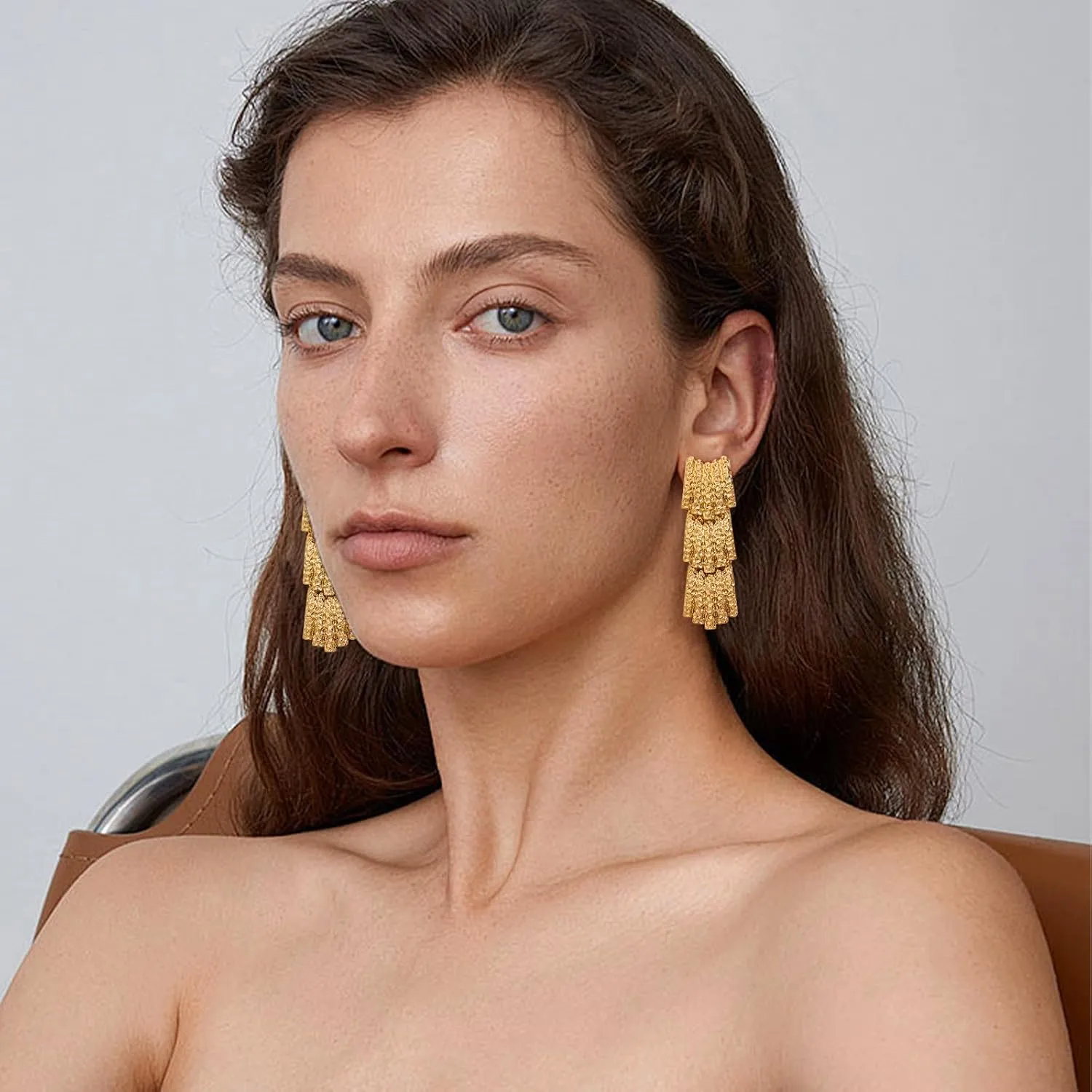 Gold Drop Dangle Earrings Long Dangle Earrings for Women Geometric Earrings…