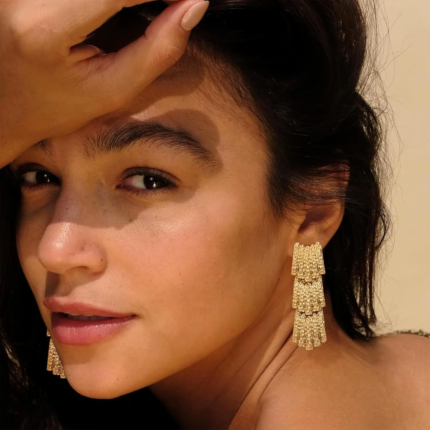 Gold Drop Dangle Earrings Long Dangle Earrings for Women Geometric Earrings…