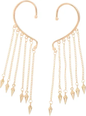 Gold Ear Cuffs for Women Tassel Chain Earrings Earring Cuffs Ear Wraps Non-piercing