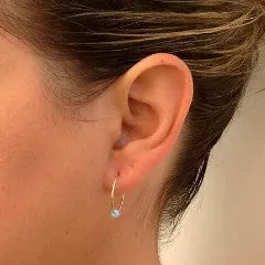 Gold filled Hoop Opal Bead Earrings