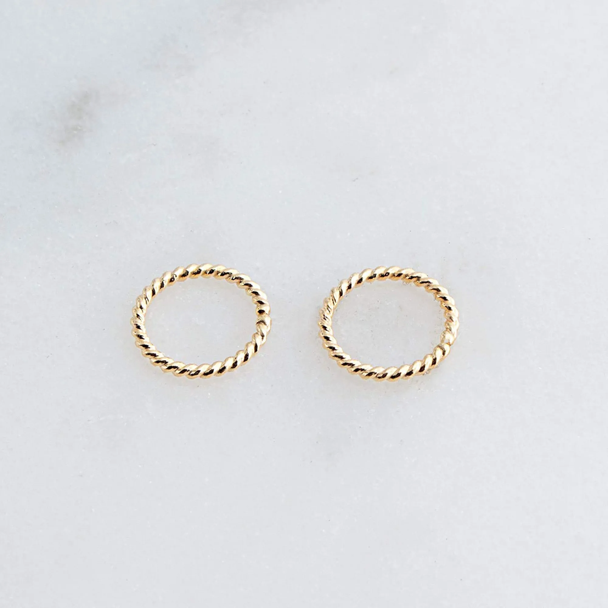 Gold Filled Twisted Small 7 mm Hoop Earrings 20 gauge