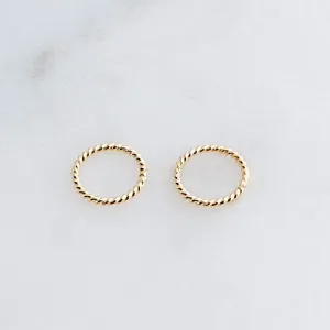 Gold Filled Twisted Small 7 mm Hoop Earrings 20 gauge