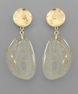 Gold Flake Acrylic Geometric Earrings
