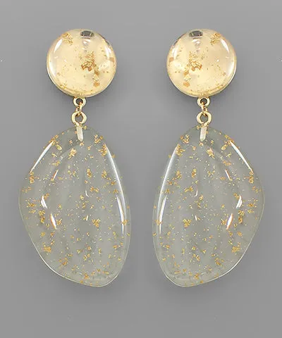 Gold Flake Acrylic Geometric Earrings