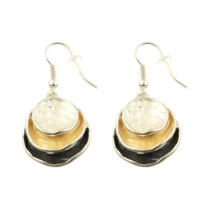 Gold Mix Triple Circle Earrings