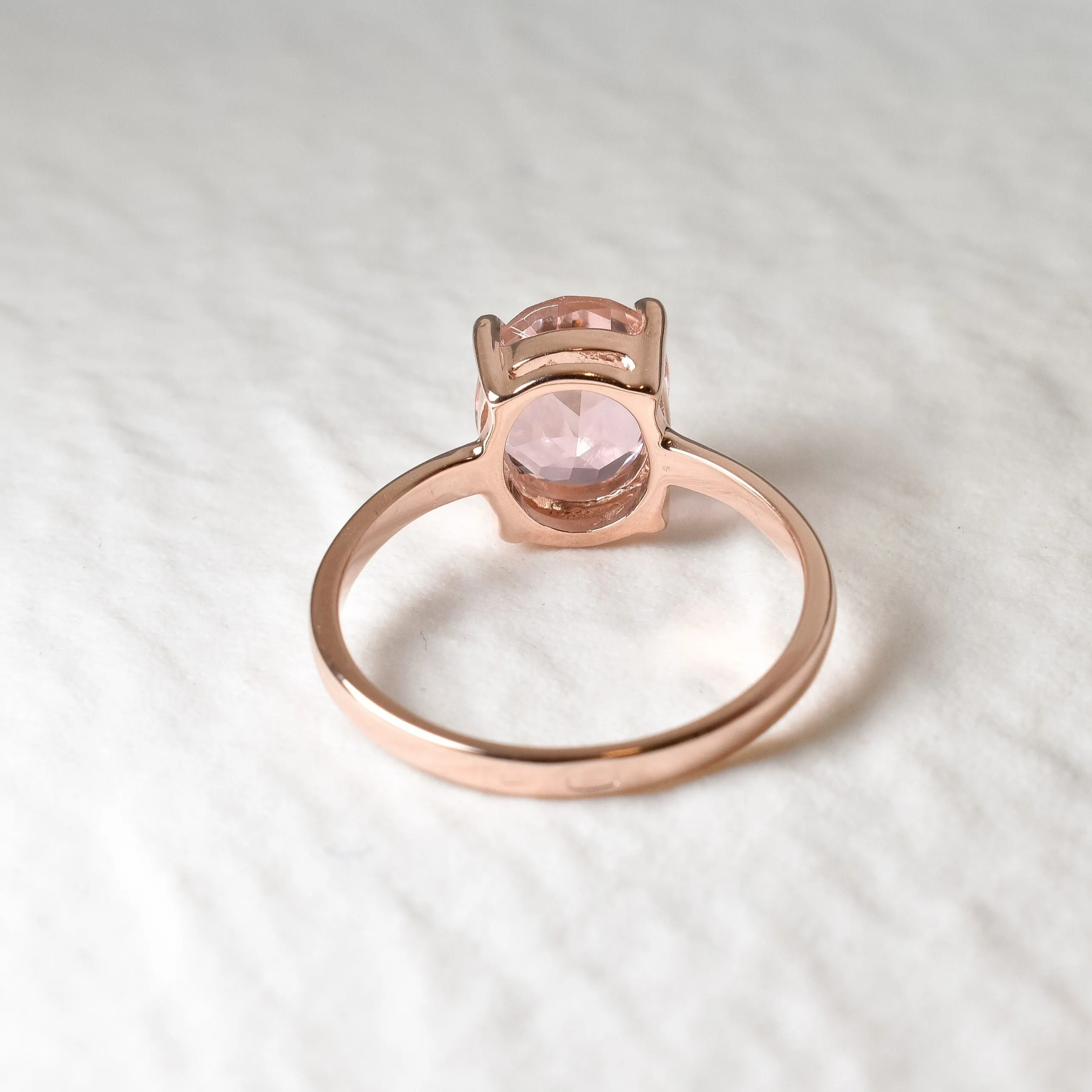 Gold Morganite Ring - Rose Gold Promise Ring - Pink Promise Ring