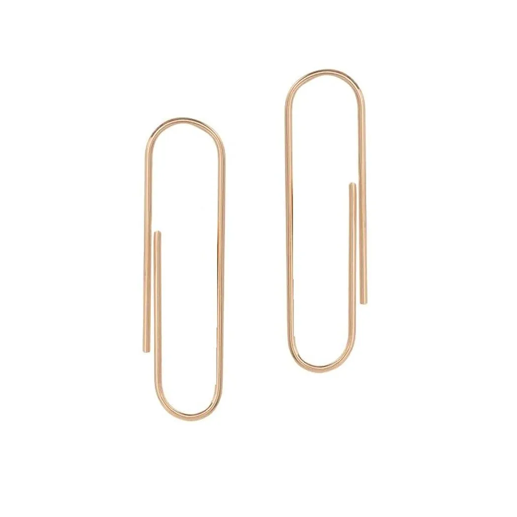 Gold Paper Clip Earrings, Small Clip Earrings, Minimalist Cartilage Earrings, statement earrings, Rose Gold Filled, Yellow Gold Filled, 925 Sterling Silver earrings 1 inch