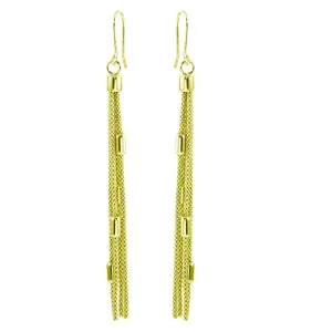 Gold Plated 925 Sterling Silver Tassel Earrings - ARE00011GP