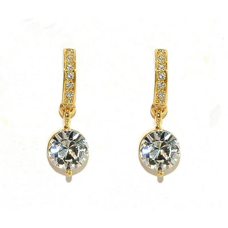 gold plated crystal drop earring