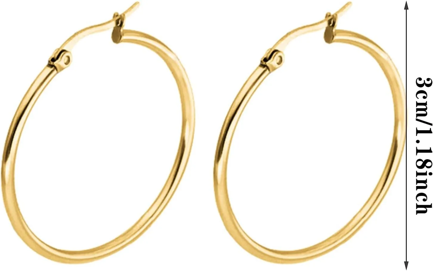 Gold Plated Hoop Earrings for Women,925 Sterling Silver Post Dangle Earrings for Mom Wife Jewelry Gifts for Valentine's Day