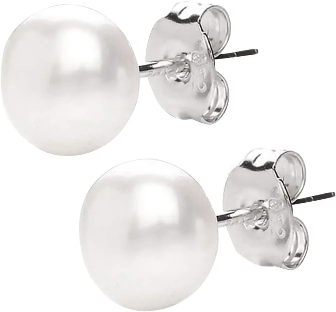 Gold Plated Pearl Stud Earrings for Women,Sterling Sliver Pearl Tiny Stud Trendy Jewelry Gifts for Birthday Xmas Mothers Day