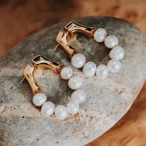 Gold River Pearl Earrings