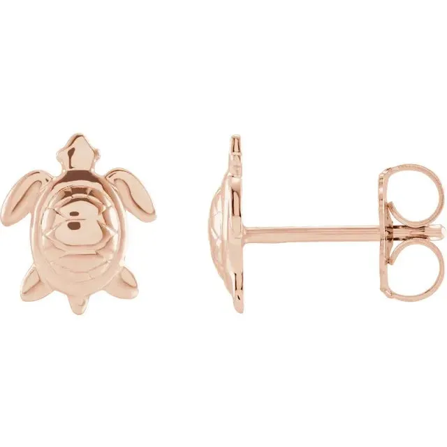 Gold Sea Turtle Earrings