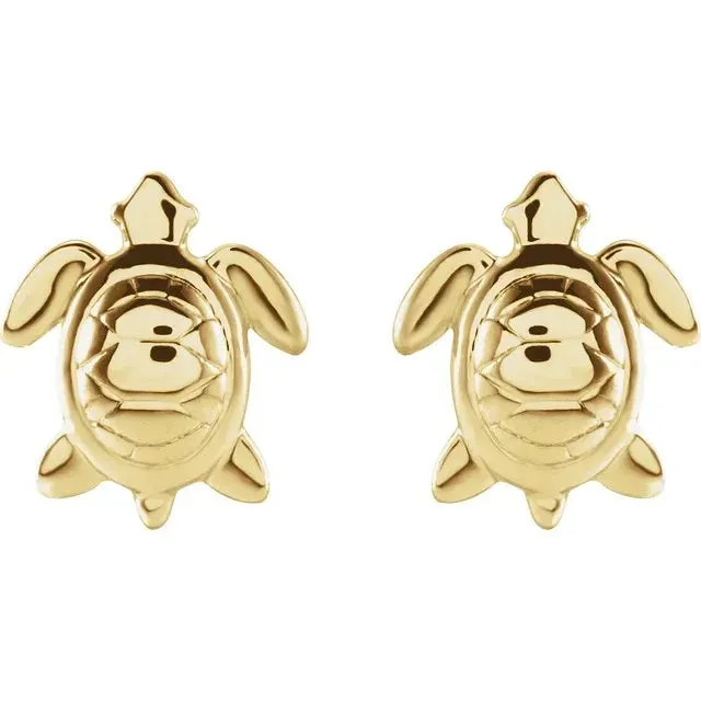 Gold Sea Turtle Earrings
