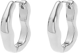 Gold Silver Irregular Hoop Earrings Chunky Minimalist Geometric U-shaped Huggie Earrings for Women Party Jewelry