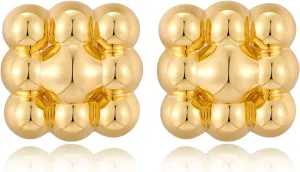 Gold Stud Earrings Geometric Square Earrings for Women Minimalist Earrings Trendy Jewelry Gifts