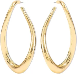 Gold Teardrop Earrings Stud Geometric Dangle Earrings Oval Earring Minimalist Drop Earrings for Women