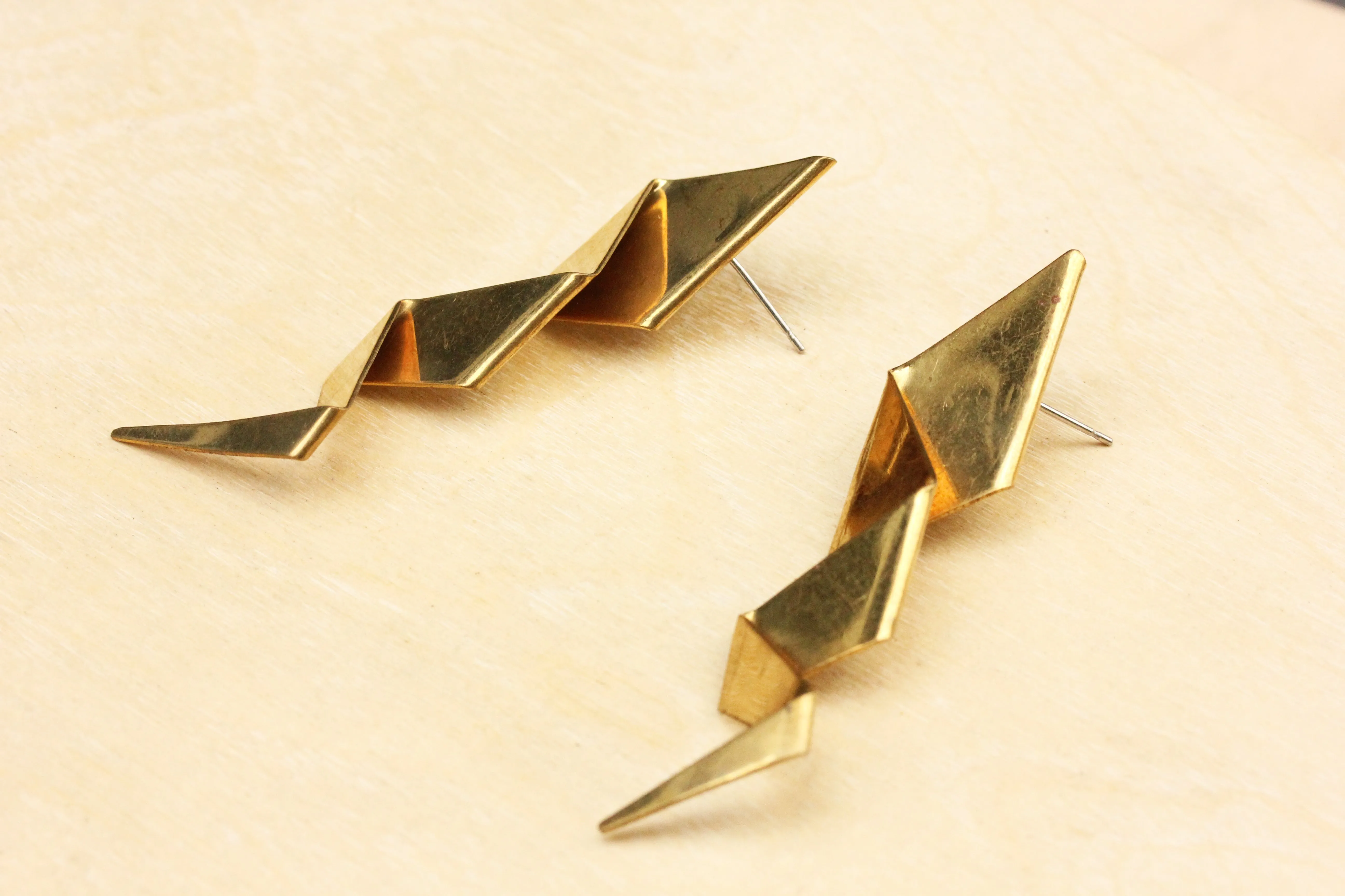 Gold Zig Zag Earrings