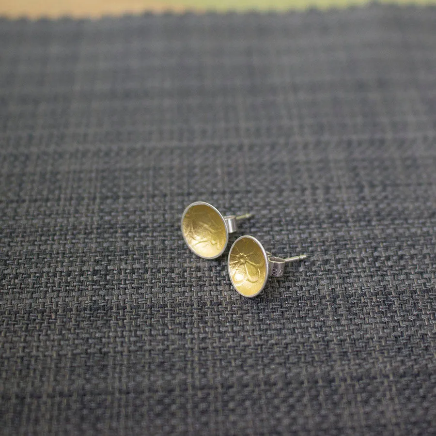 Golden Blossom Cup Stud Earrings