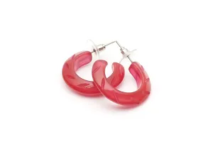 Golden Bordeaux Fakelite Hoop Earrings