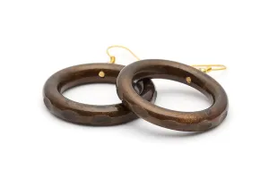 Golden Espresso Fakelite Drop Hoop Earrings