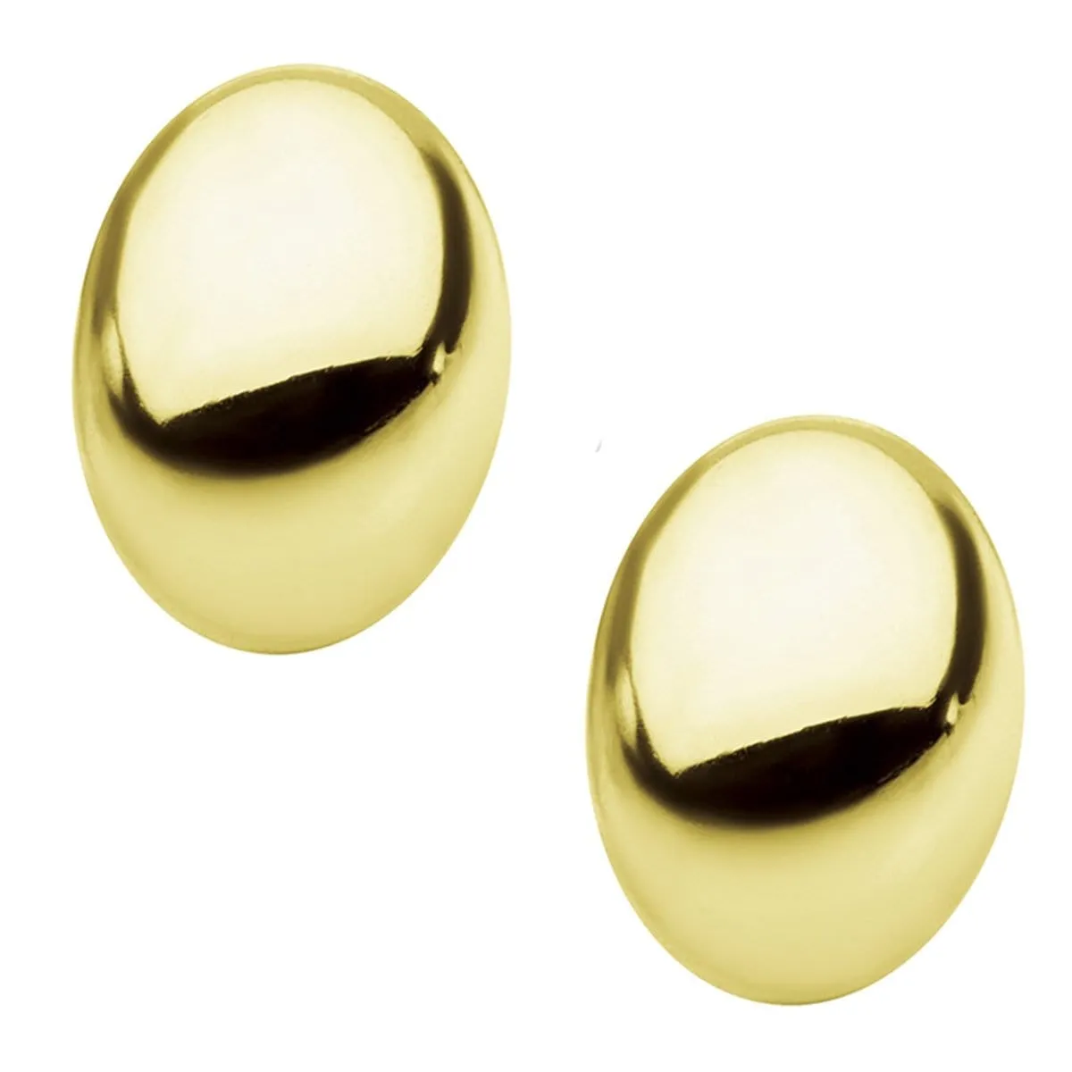 Golden Tone Stainless Steel Medium Oval Dome Studs