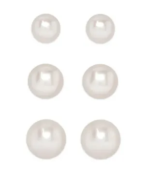 Graduated Freshwater Pearl Stud Set - Sterling Silver