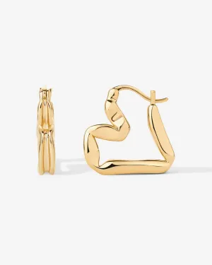 Graphic Heart Hoop Earrings