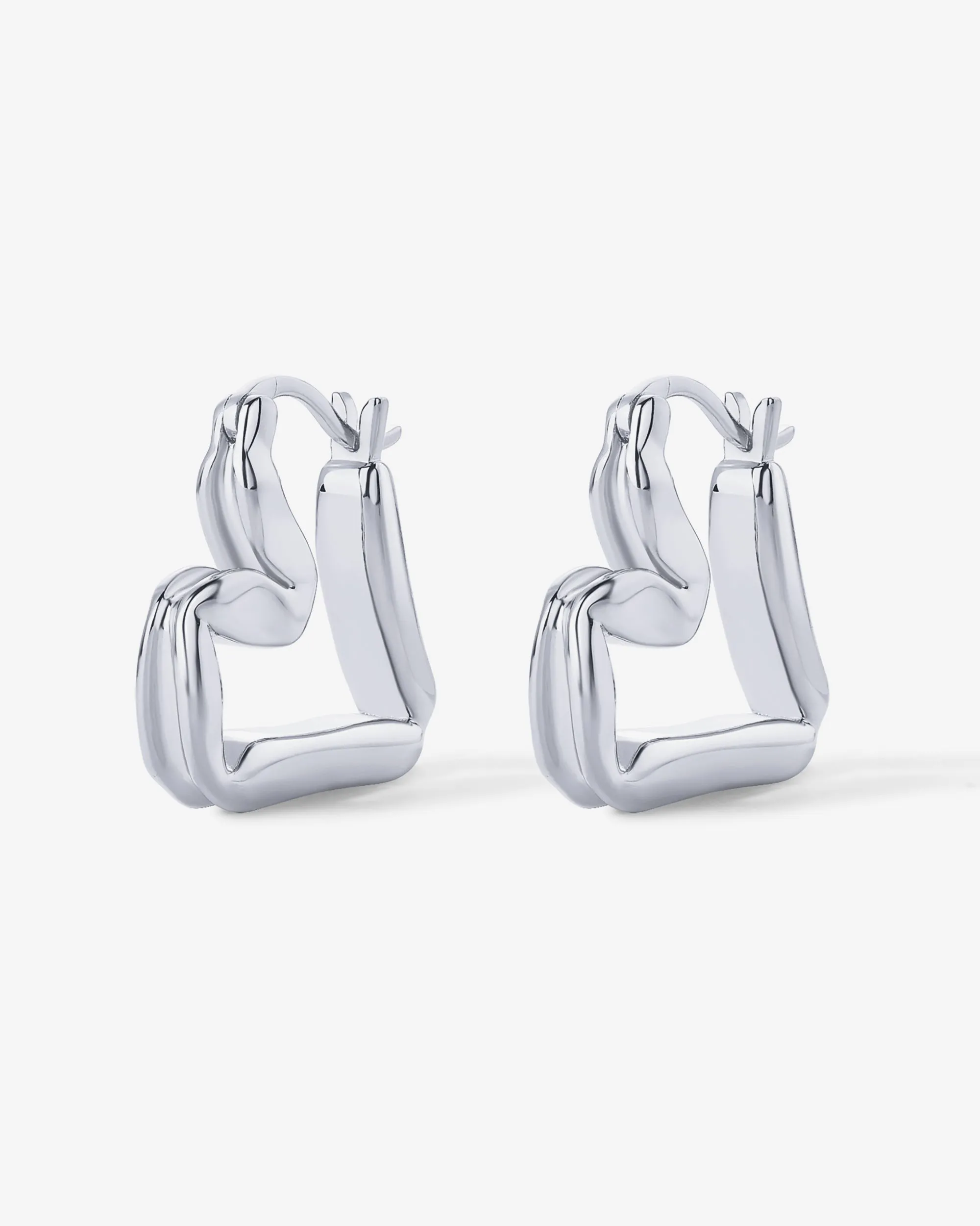 Graphic Heart Hoop Earrings